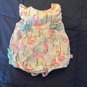 Ruffle Butts Pink Flamingo Bodysuit